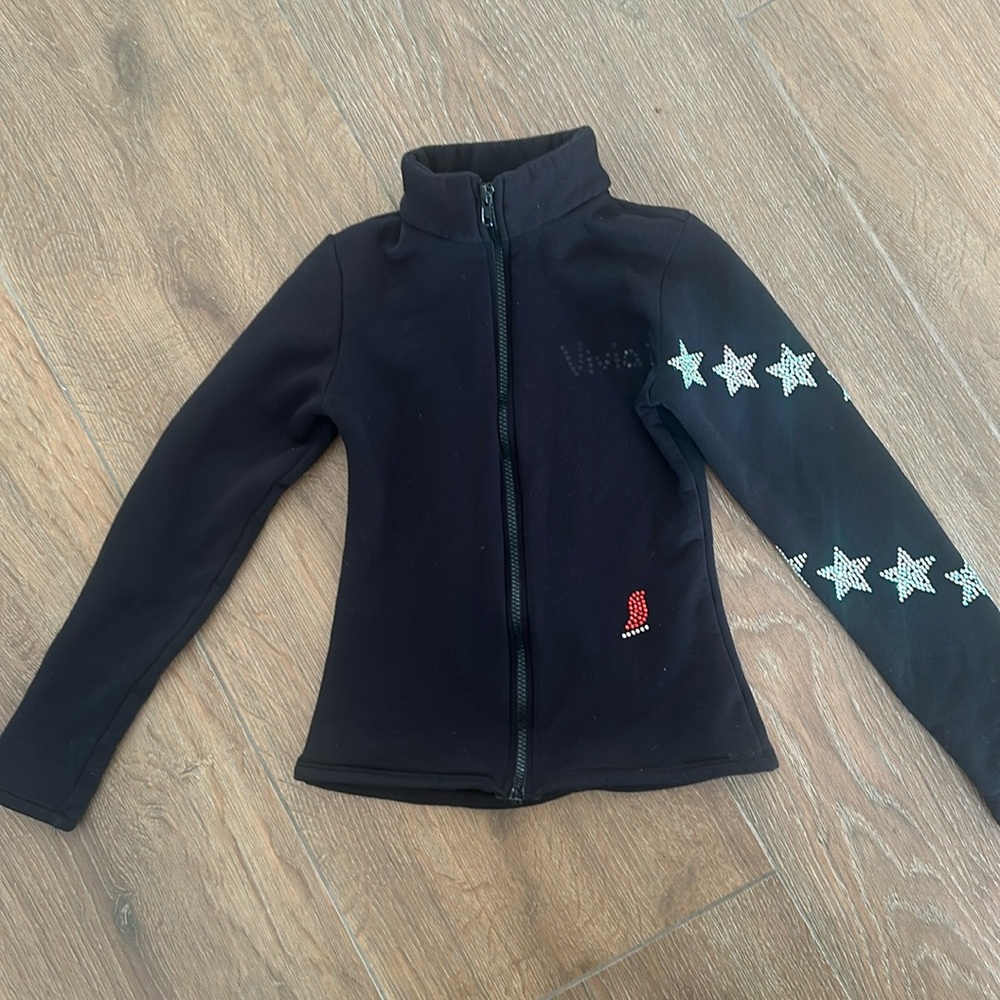ICE FIRE Girls ice skating jacket. Size CM. Color black.